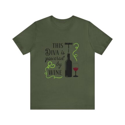 A Green Wine Lover Diva short sleeve T-shirt