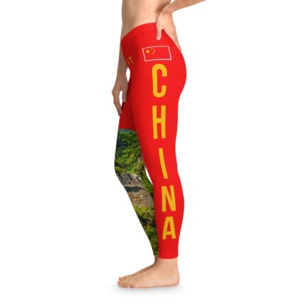 Workout Pants China National Unisex Red Leggings