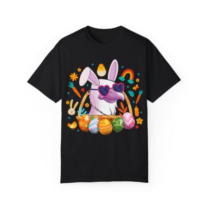 Black Tshirt Easter Bunny Chicken