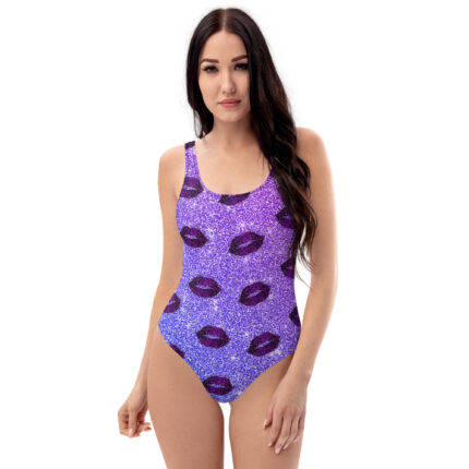 Purple Bianca Belair Swimsuit Multiple Lips